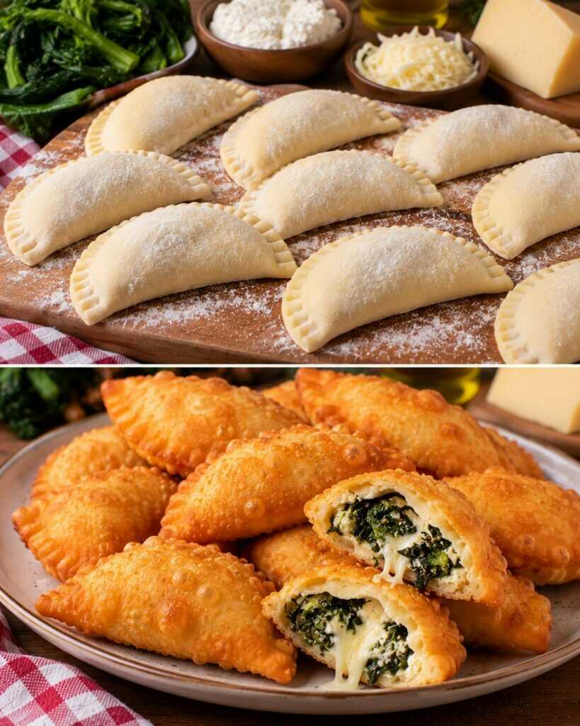Mini Calzoni Fritti con Cicoria, Ricotta e Caciocavallo