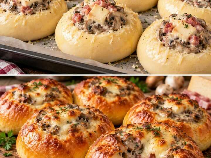 🥐 Bombe Salate Lievitate con Crema di Funghi, Pancetta e Taleggio