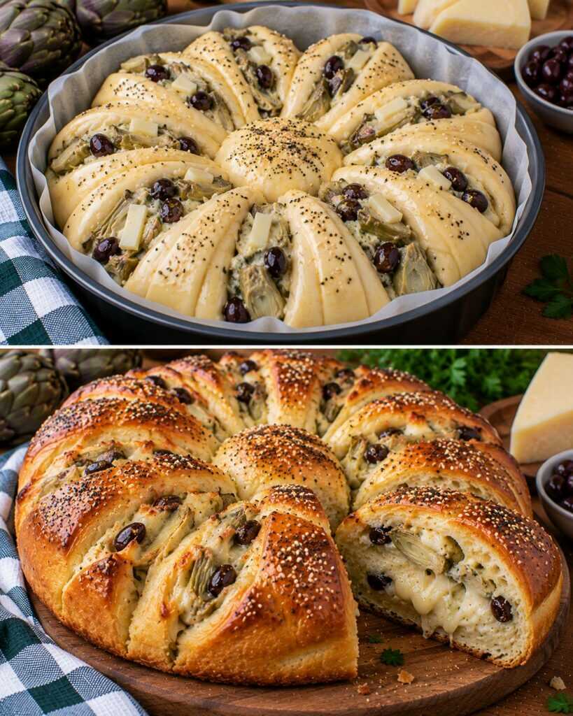 🍞 Pan Brioche Salato con Crema di Carciofi, Olive Taggiasche e Asiago