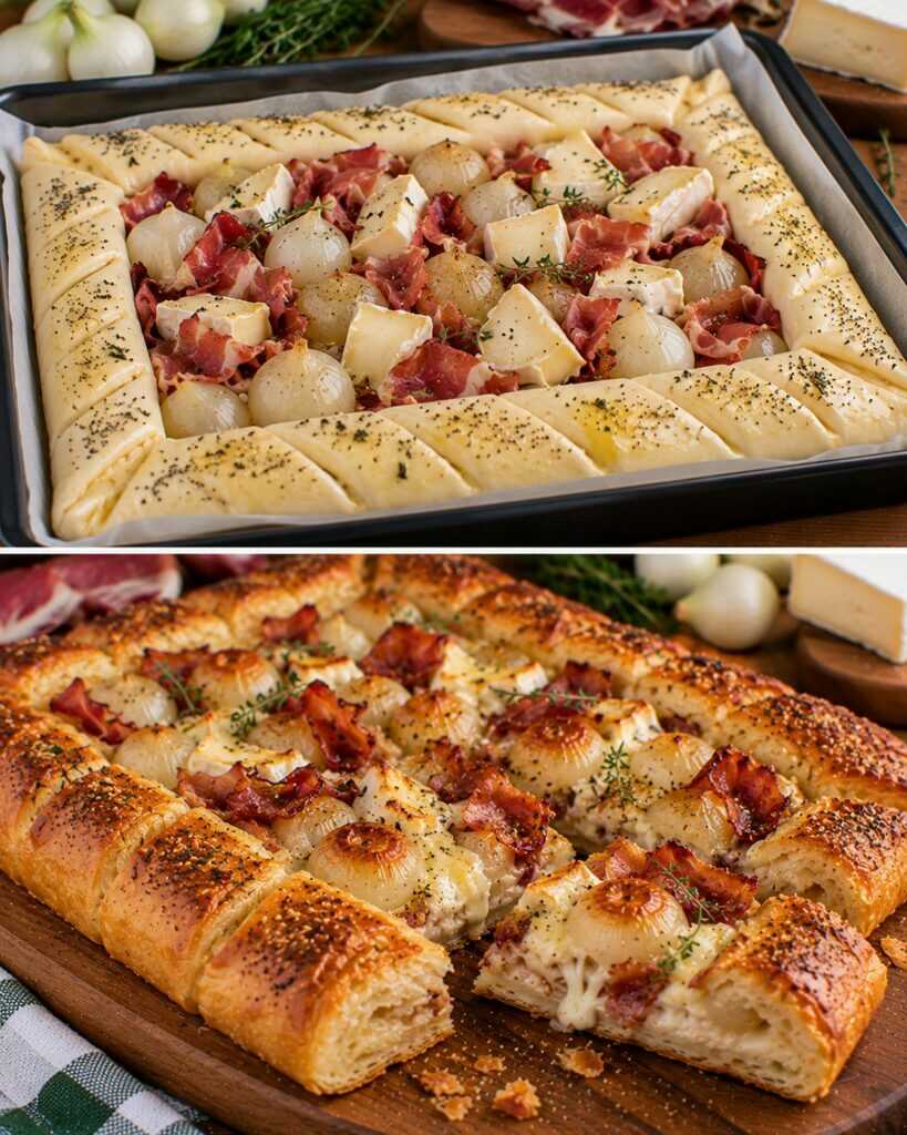Sfogliata Croccante con Cipolle Borettane, Speck e Brie