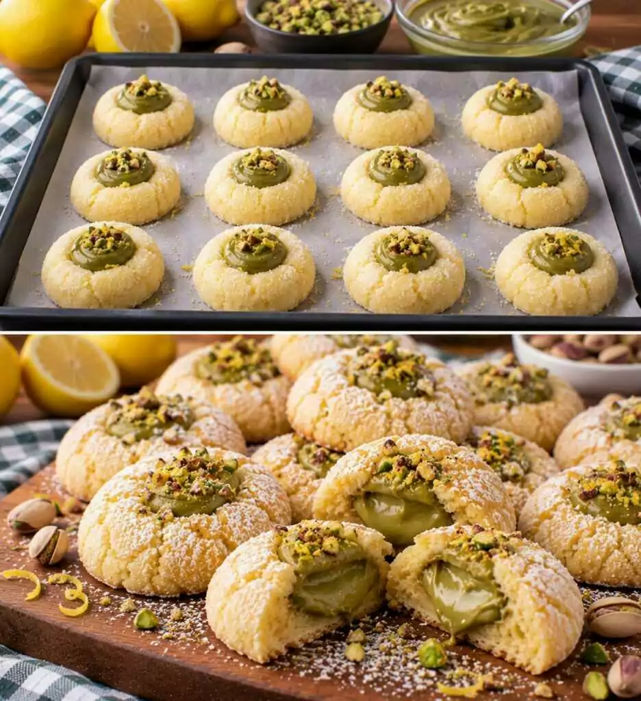 Biscotti Morbidi al Limone con Cuore di Crema al Pistacchio: Profumati, Golosi e Irresistibili
