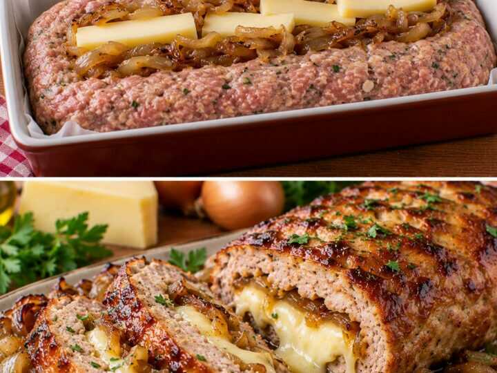 Polpettone di Maiale con Cuore di Asiago e Cipolle Caramellate