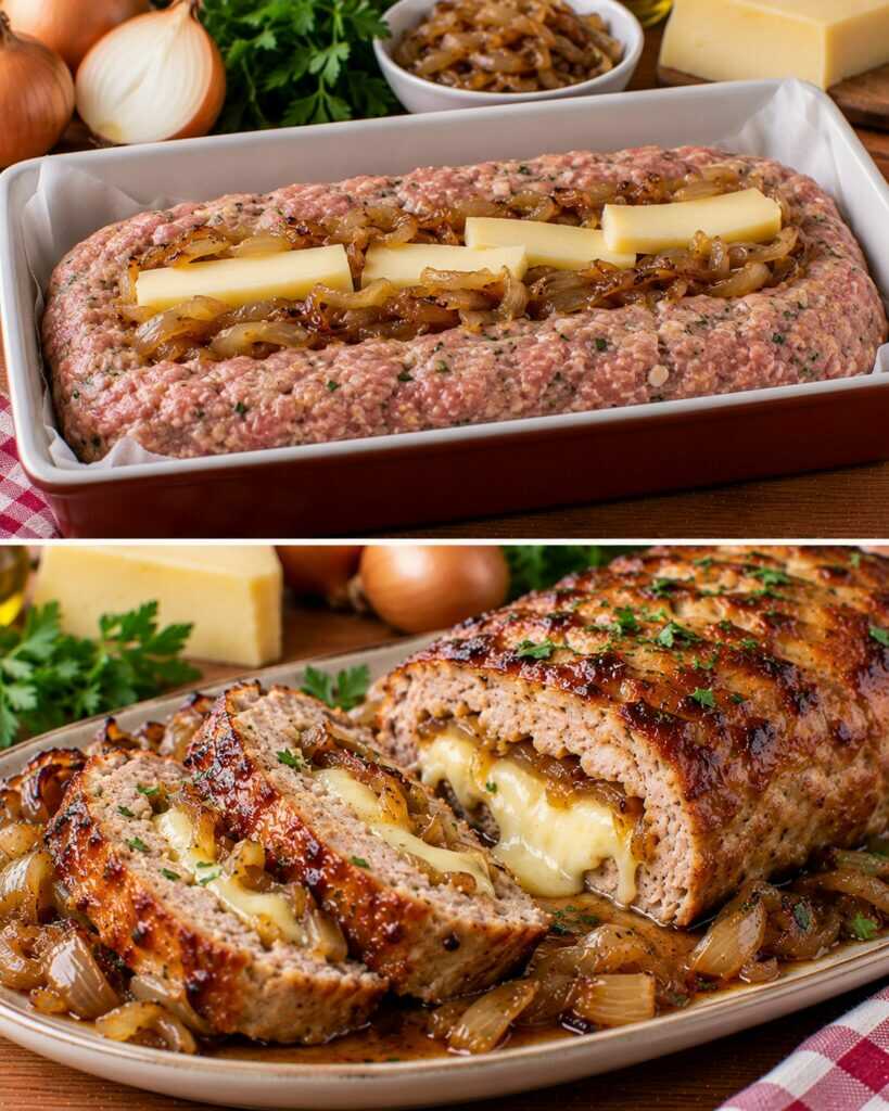 Polpettone di Maiale con Cuore di Asiago e Cipolle Caramellate