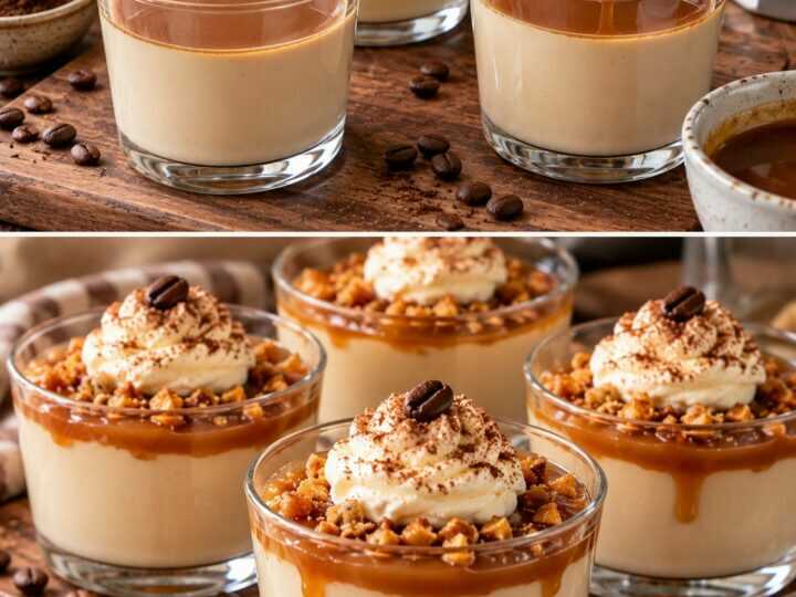 ☕ Panna Cotta al Cappuccino con Salsa al Caramello Salato