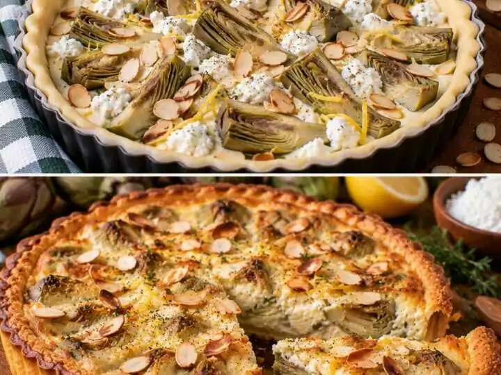 🥧 Torta Salata con Carciofi, Limone, Ricotta e Mandorle Tostate