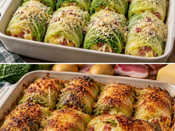 Involtini Croccanti di Verza con Patate, Speck e Fontina