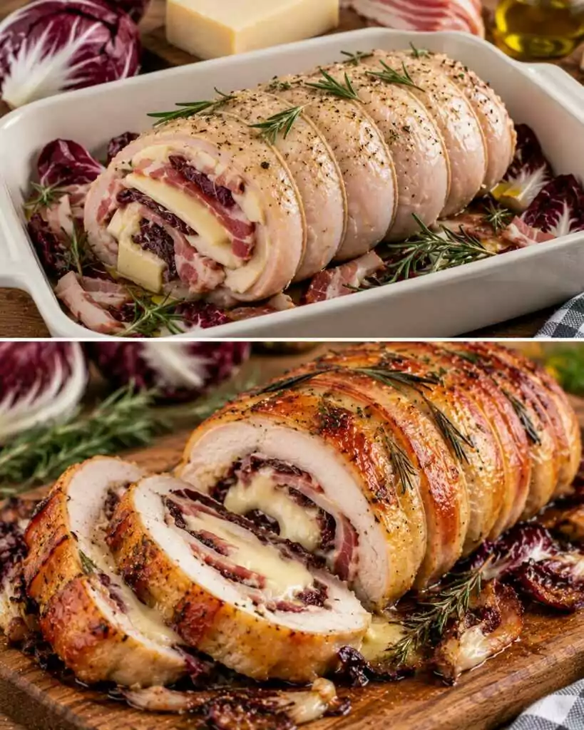 Arrosto di Tacchino con Radicchio, Pancetta e Fontina