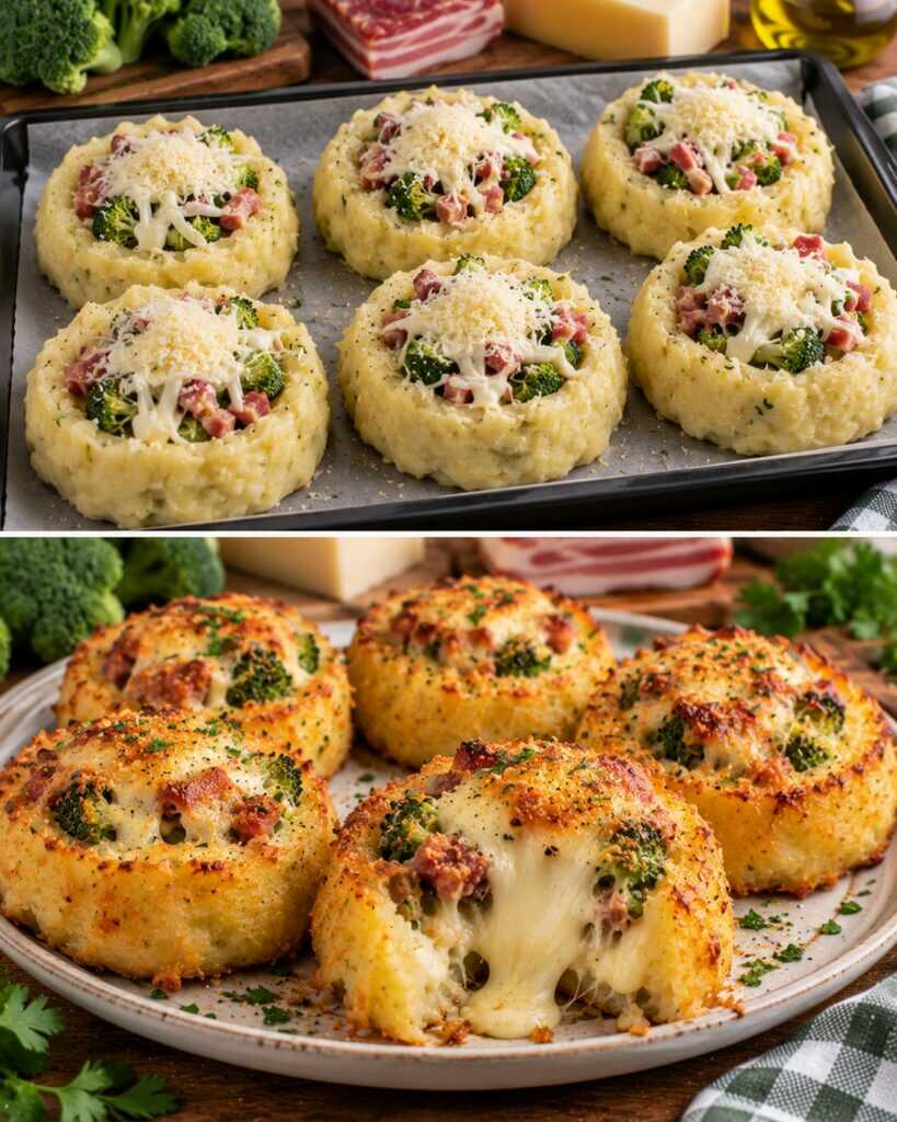 Scrigni di Patate con Broccoli, Pancetta e Caciocavallo