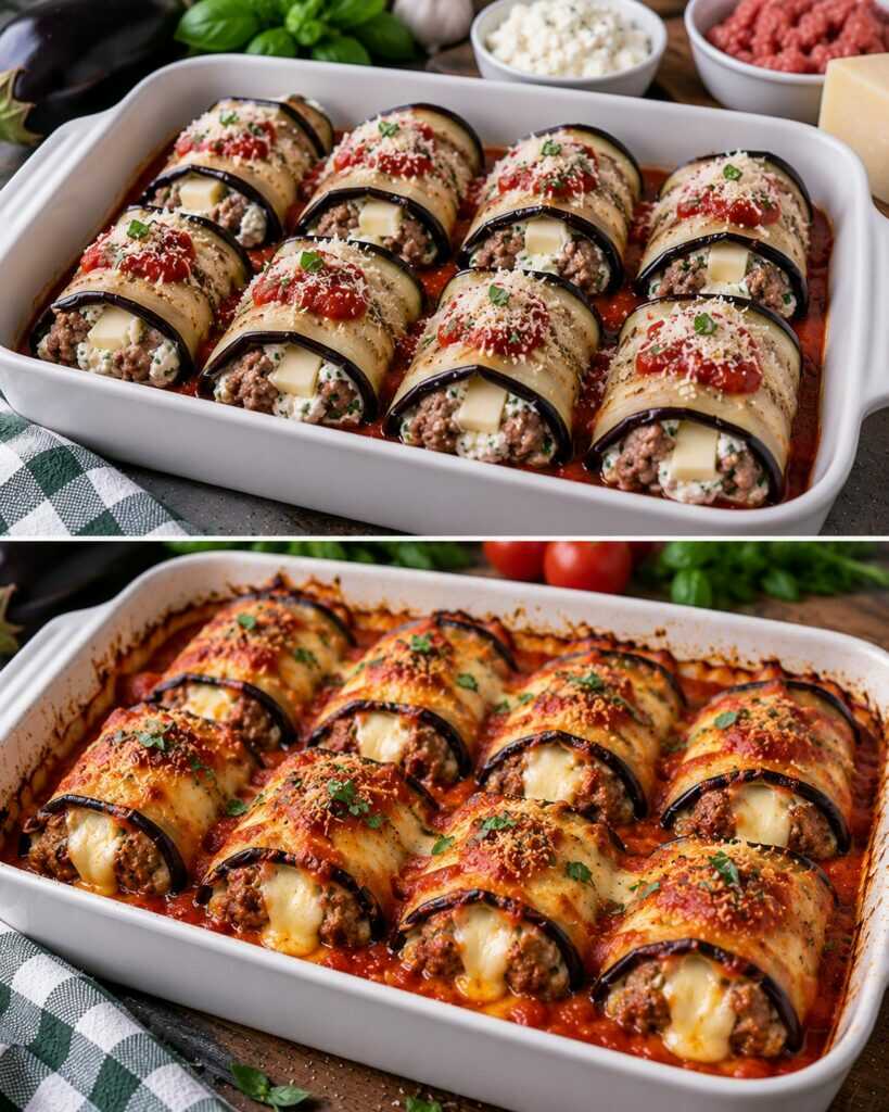 Involtini di Melanzane con Carne Macinata, Ricotta e Provola Filante 🍆🧀