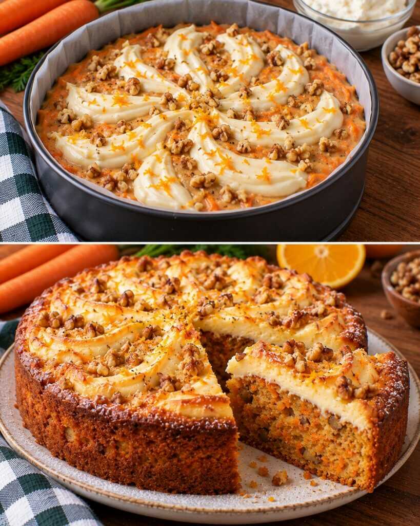 🥕 Torta Soffice alle Carote con Crema di Formaggio e Scorza d&rsquo;Arancia