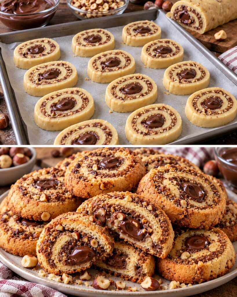 Biscotti Arrotolati alle Nocciole con Cuore di Cioccolato