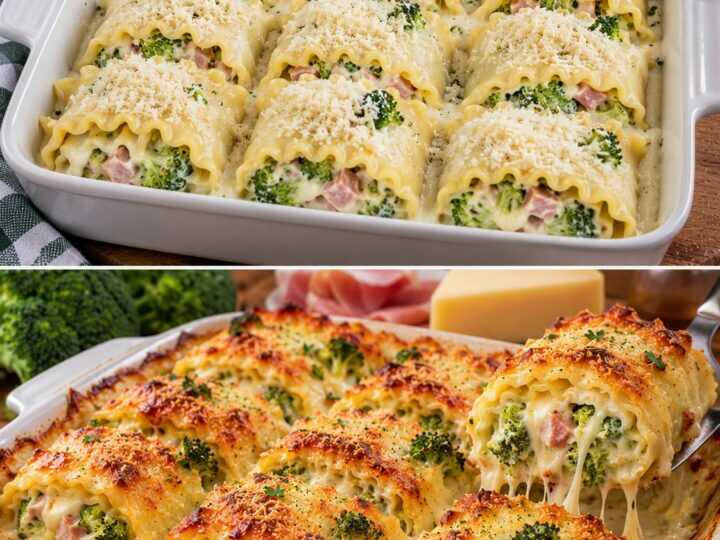 Lasagne Arrotolate con Crema di Broccoli, Prosciutto e Scamorza