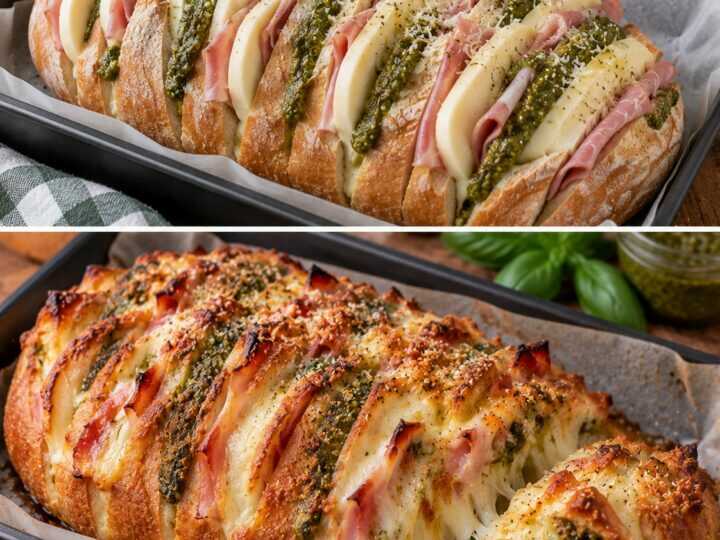 🍞 Pane a Fisarmonica con Prosciutto Cotto, Scamorza e Pesto