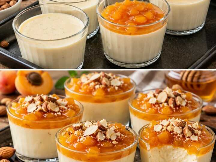 Panna Cotta alle Mandorle con Salsa alle Albicocche e Miele 🍯🍑