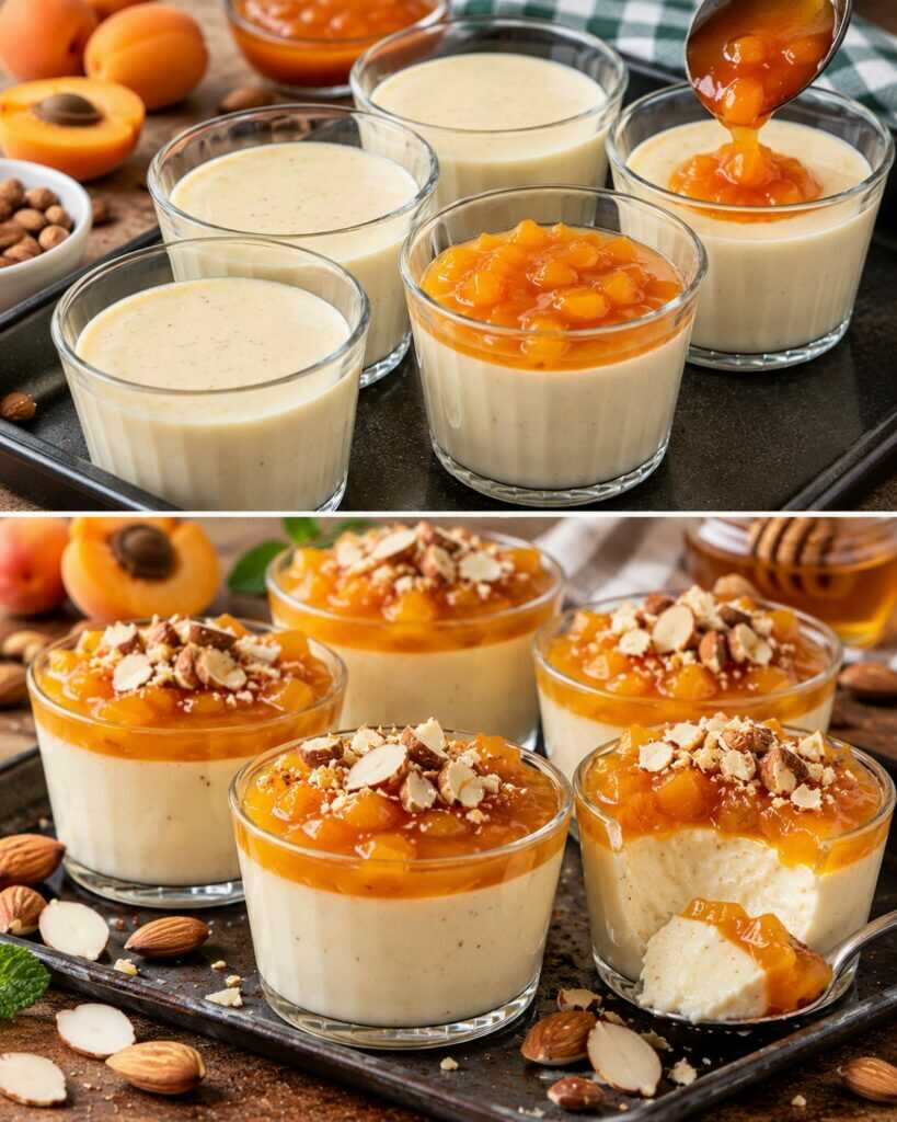 Panna Cotta alle Mandorle con Salsa alle Albicocche e Miele 🍯🍑