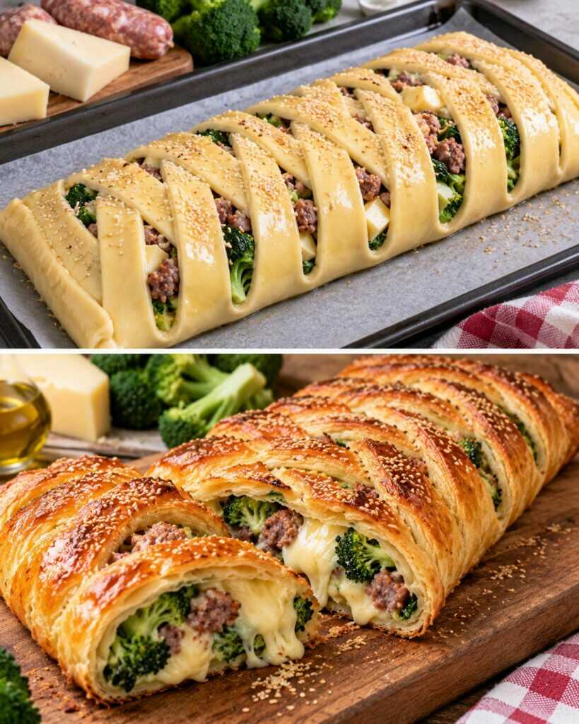 Rustico Intrecciato con Broccoli, Salsiccia e Caciocavallo