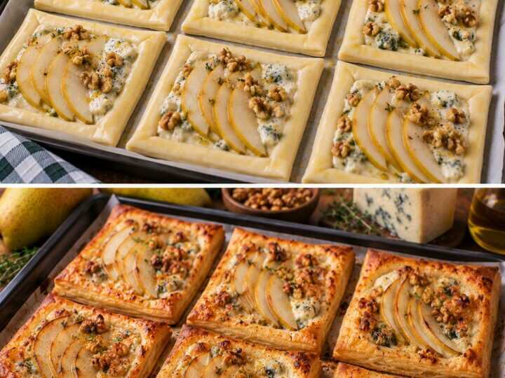 Sfogliatine Croccanti con Pere, Gorgonzola e Noci