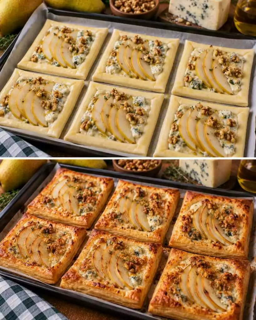 Sfogliatine Croccanti con Pere, Gorgonzola e Noci