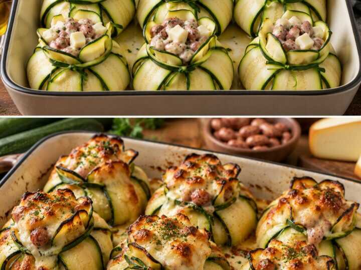 🥒 Zucchine a Fagottino con Crema di Fagioli Borlotti e Scamorza