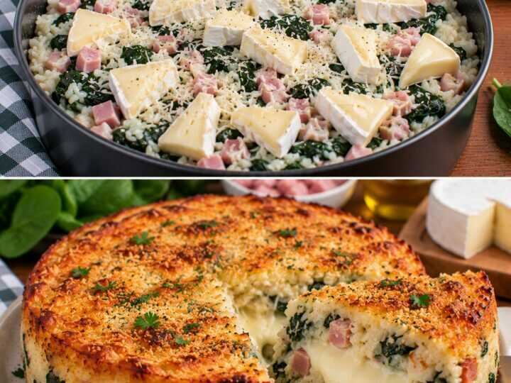 Sformato di Riso con Spinaci, Prosciutto Cotto e Cuore di Brie