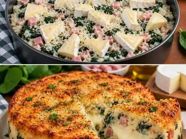 Sformato di Riso con Spinaci, Prosciutto Cotto e Cuore di Brie
