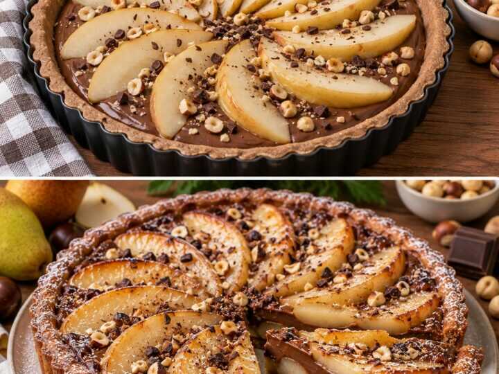Crostata alla Farina di Castagne con Crema di Pere e Cioccolato Gianduia
