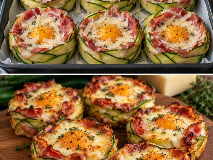 Cestini di Uova e Zucchine con Fonduta di Asiago e Speck