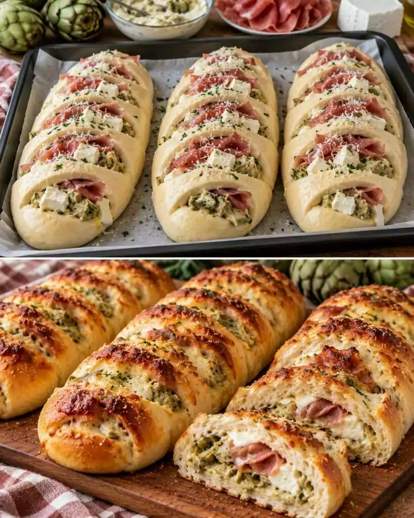 Filoncini Morbidi con Crema di Carciofi, Prosciutto Crudo e Robiola