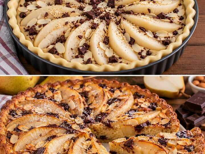 Crostata Frangipane alle Pere con Cioccolato Fondente e Mandorle