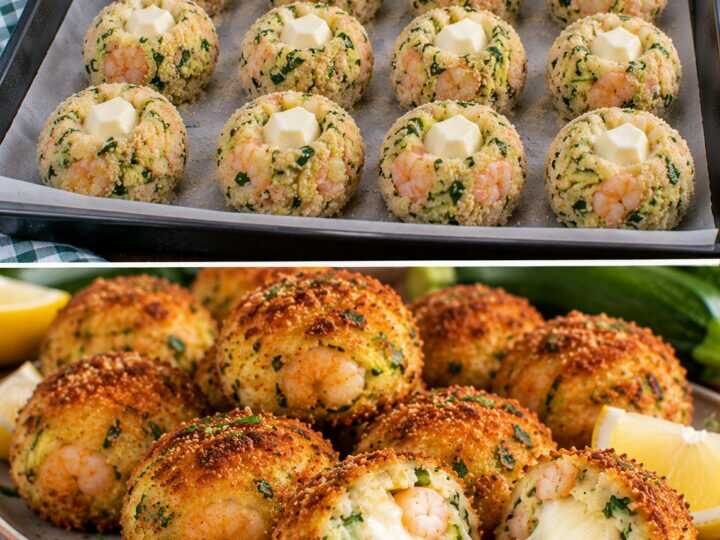 Polpette di Gamberi e Zucchine con Cuore di Mozzarella Filante