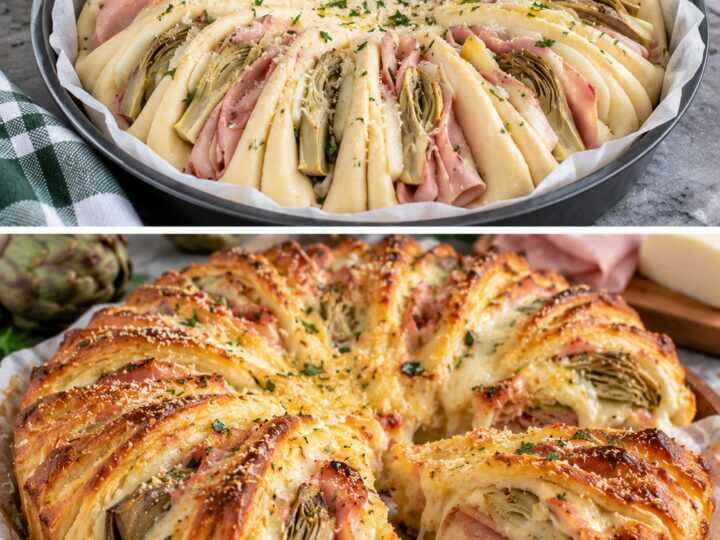 Torta Salata a Fisarmonica con Carciofi, Mortadella e Provola