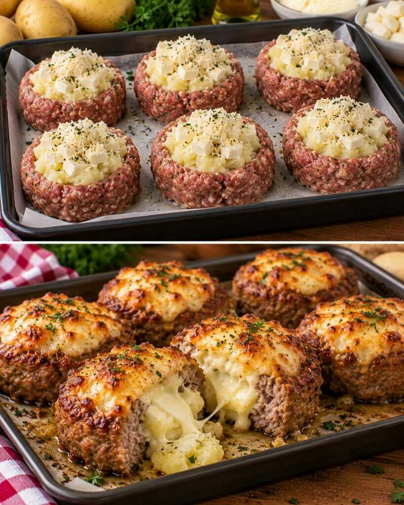 🥩 Tortini di Carne Macinata con Cuore di Patate, Mozzarella e Pecorino
