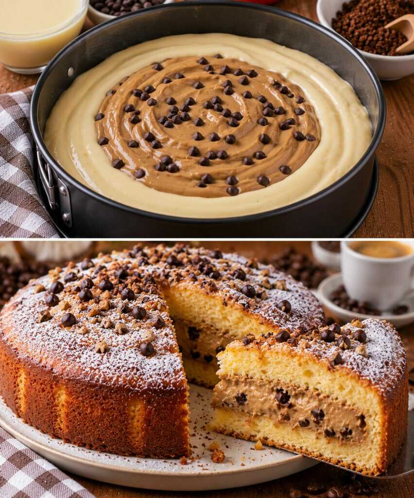 Torta al Latte Condensato con Cuore Cremoso al Caffè