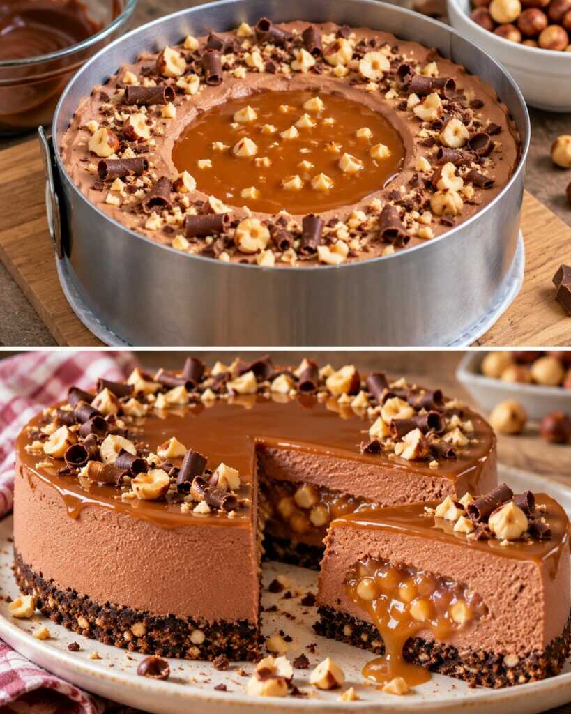 Mousse al Cioccolato al Latte con Cuore di Caramello e Nocciole 🍫🌰