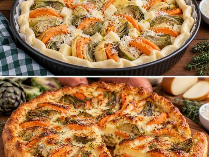 Torta Rustica con Carciofi, Patate Dolci e Provola Affumicata