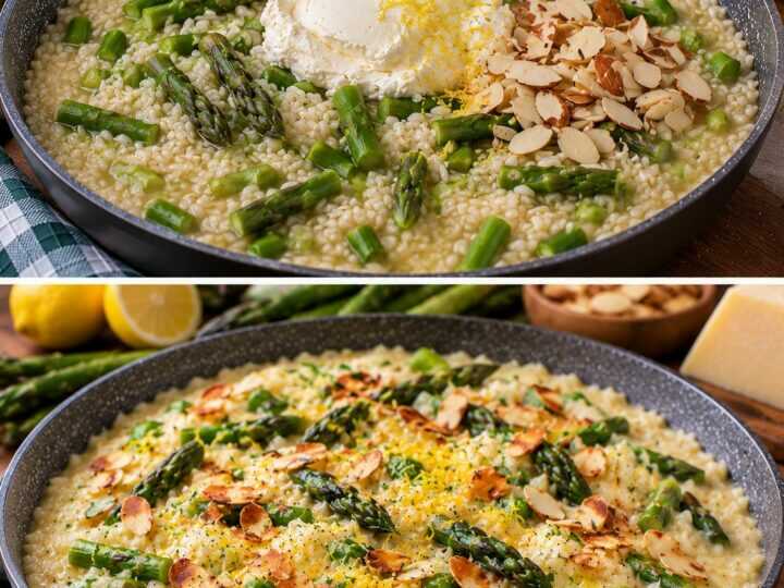Riso Cremoso al Limone con Asparagi, Mascarpone e Mandorle Tostate
