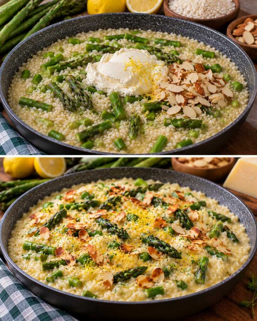 Riso Cremoso al Limone con Asparagi, Mascarpone e Mandorle Tostate