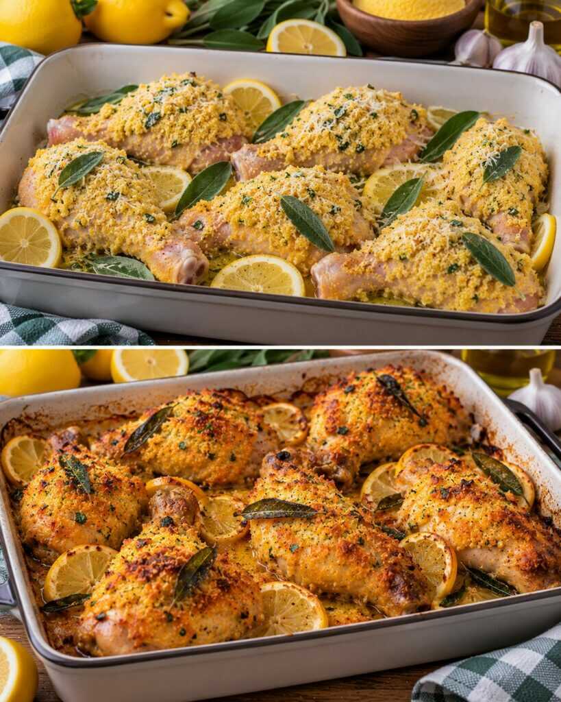 Cosce di Pollo al Forno con Crosta di Polenta, Limone e Salvia 🍗🍋