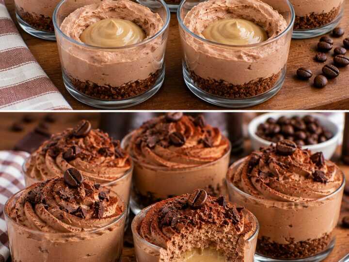 Mousse al Cioccolato al Latte con Cuore di Crema al Caffè