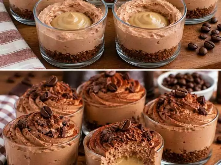 Mousse al Cioccolato al Latte con Cuore di Crema al Caffè
