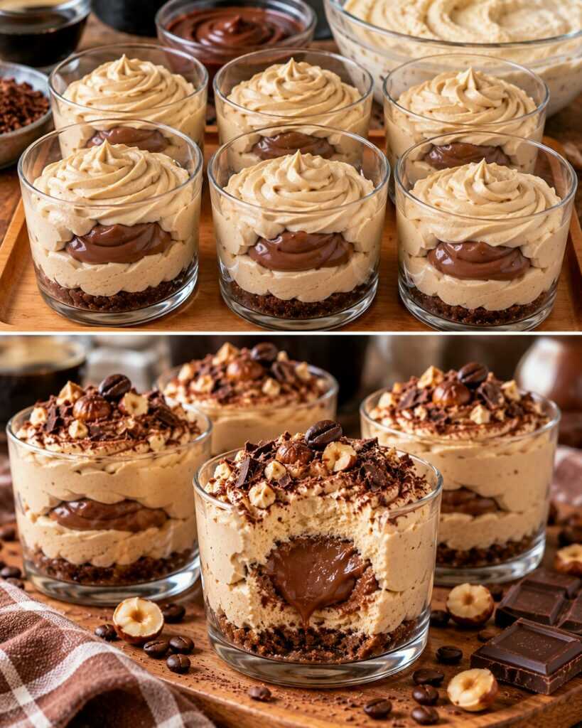 Mousse al Caffè con Cuore di Crema alla Gianduia
