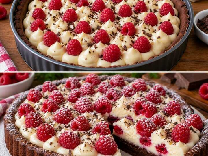 Crostata Morbida al Cacao con Crema al Latte e Lamponi Freschi: Un Dolce Cremoso e Irresistibile