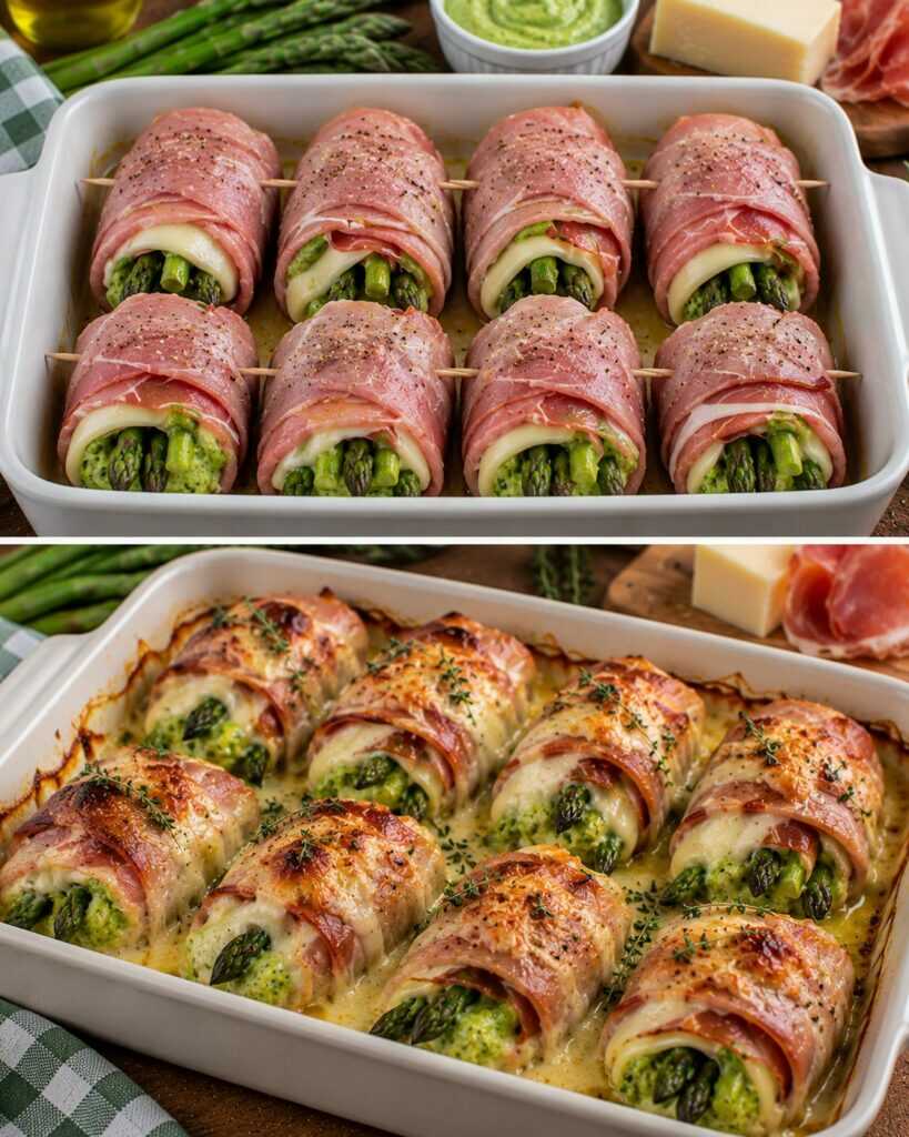 🥩 Involtini di Vitello con Crema di Asparagi, Prosciutto Crudo e Provolone