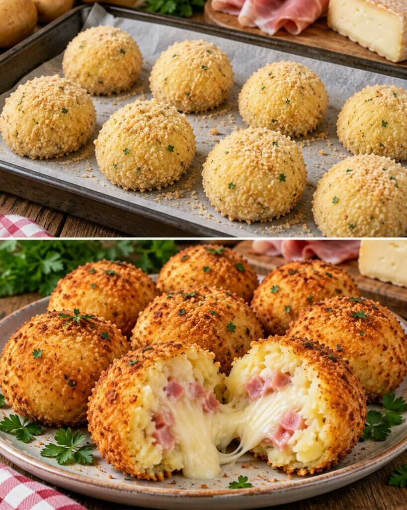 Bombette di Patate con Prosciutto Cotto e Cuore di Taleggio