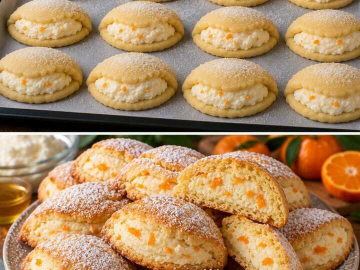 Biscotti Ripieni di Ricotta, Miele e Scorza di Mandarino