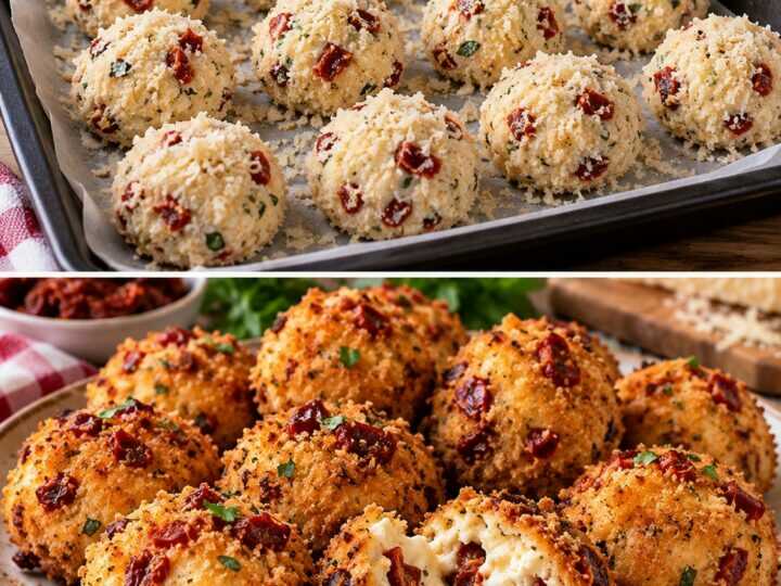 Bocconcini Croccanti di Ricotta con Parmigiano e Pomodori Secchi