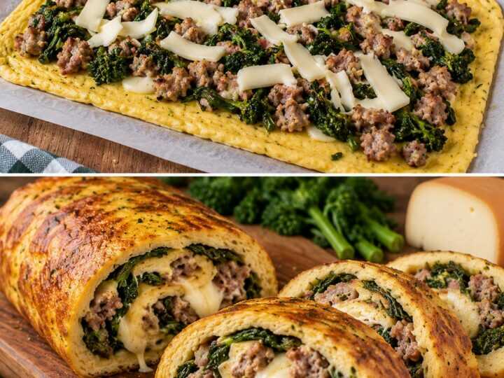 Frittata Arrotolata con Salsiccia, Friarielli e Scamorza