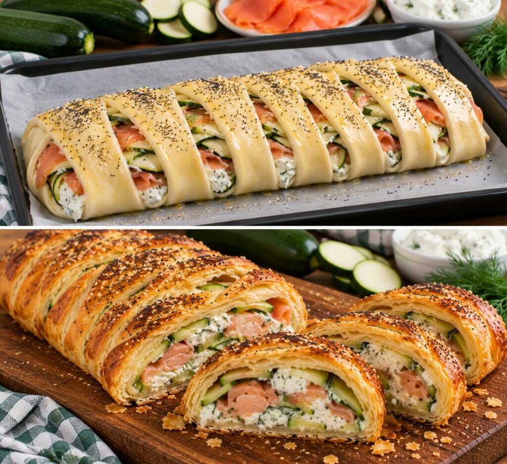 Strudel Salato con Zucchine, Salmone Affumicato e Robiola