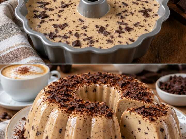 Budino al Cappuccino con Mascarpone e Scaglie di Cioccolato