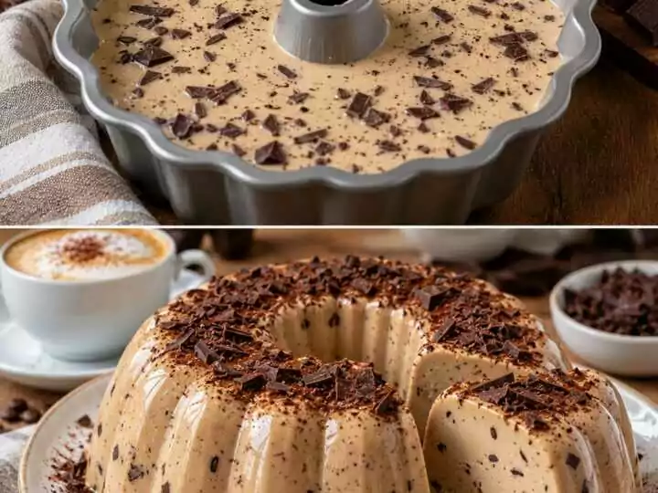 Budino al Cappuccino con Mascarpone e Scaglie di Cioccolato
